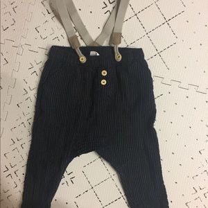 H&M suspender pinstriped pants